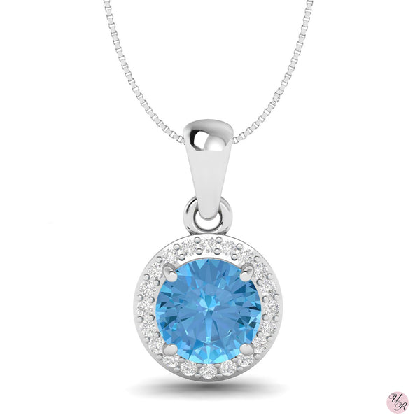 Blue Topaz Pendant Without Chain