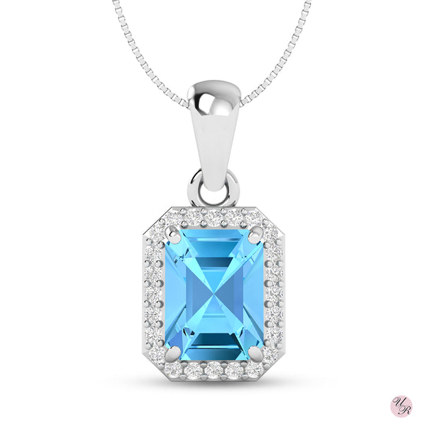 Blue Topaz Pendant Without Chain