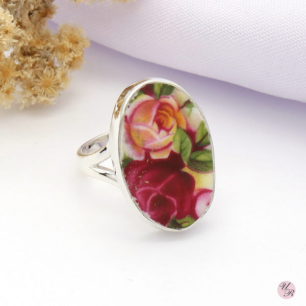 Unique ceramic art ring, handcrafted with intricate, one-of-a-kind design