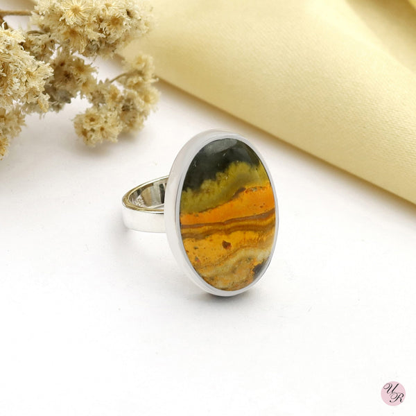 Bumble Bee Jasper Ring