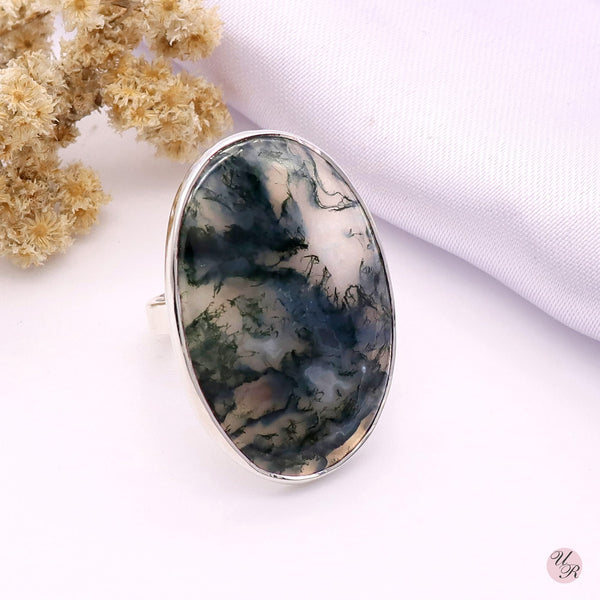 Moss Agate Ring (Adj.)