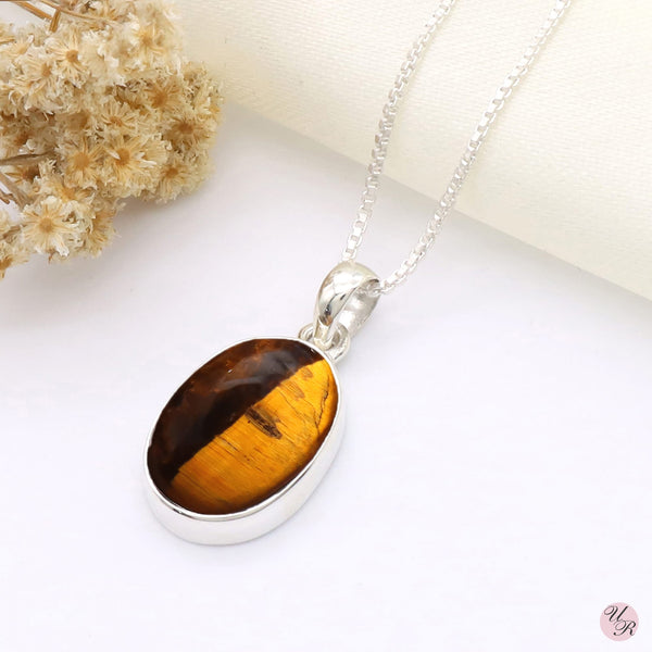 Yellow Tiger Eye Pendant Without Chain