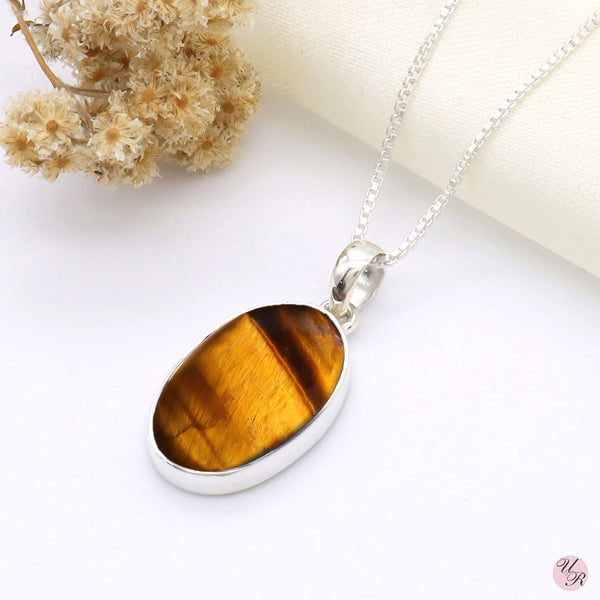 Yellow Tiger Eye Pendant Without Chain