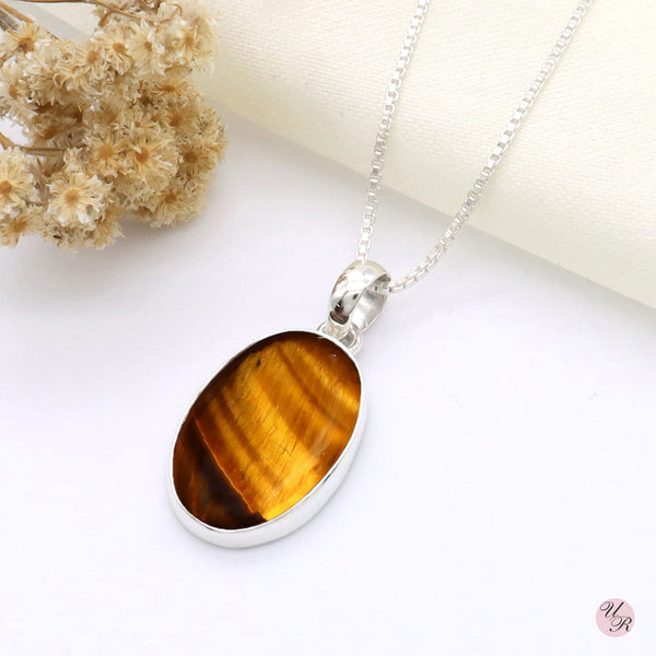 Yellow Tiger Eye Pendant Without Chain