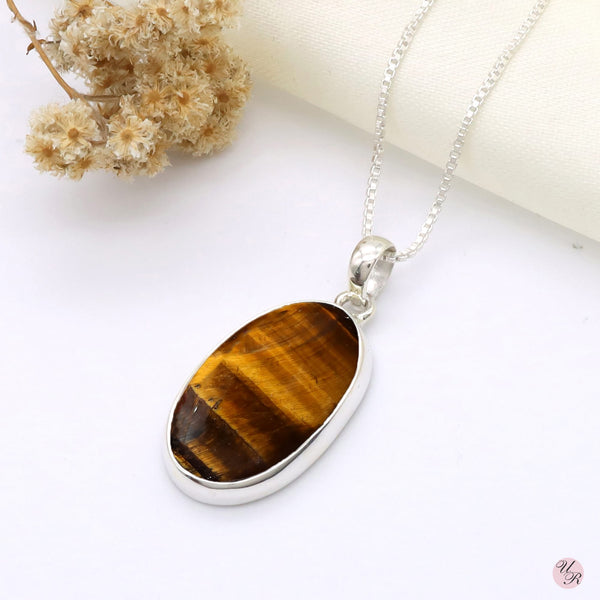 Yellow Tiger Eye Pendant Without Chain