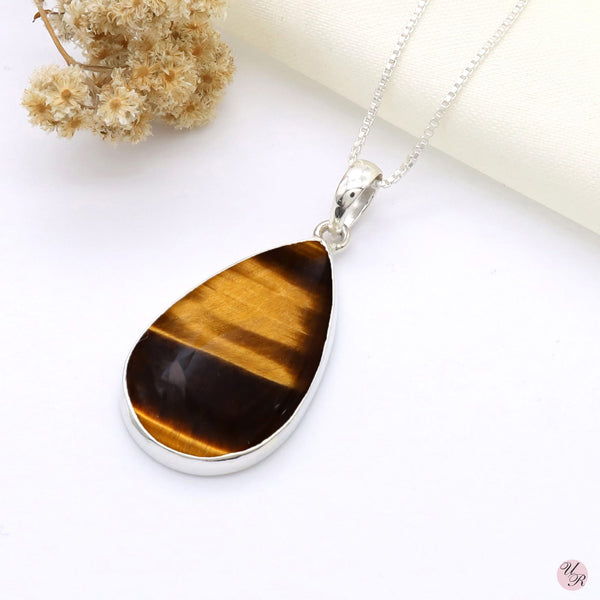 Yellow Tiger Eye Pendant Without Chain