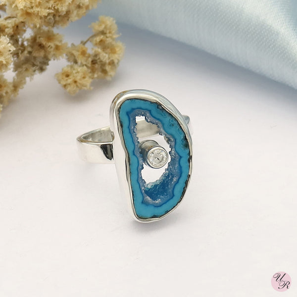 Blue Agate Ring (Adj.)