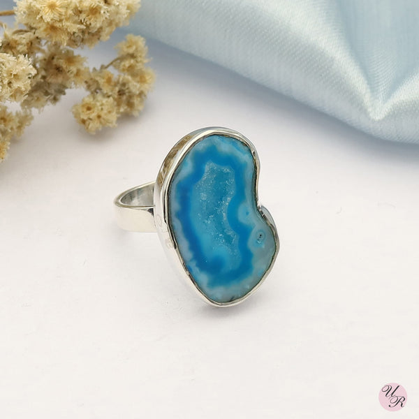 Blue Agate Ring (Adj.)