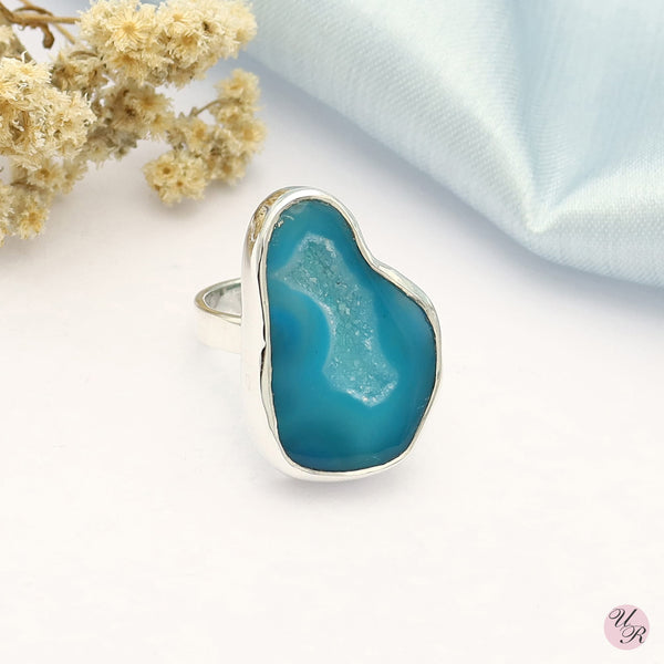 Blue Agate Ring (Adj.)