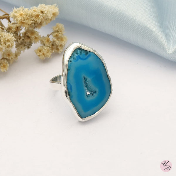 Blue Agate Ring (Adj.)