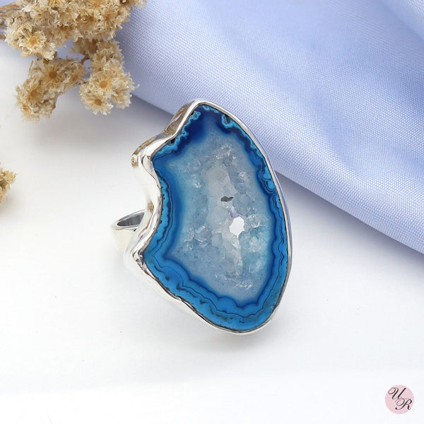 Blue Agate Ring (Adj.)