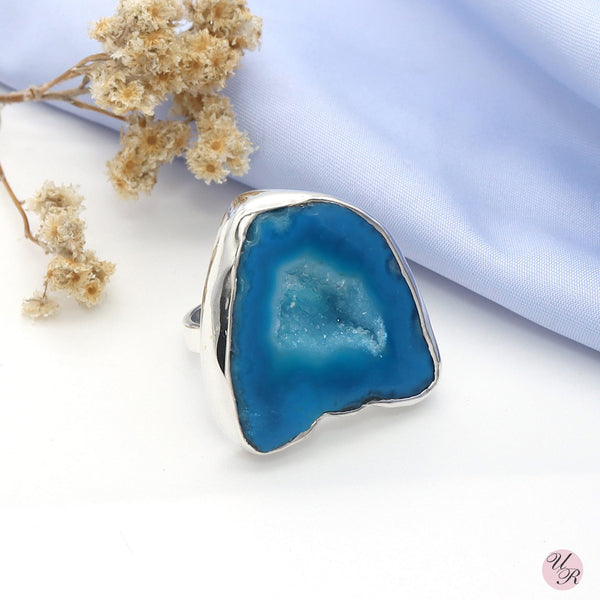 Blue Agate Ring (Adj.)