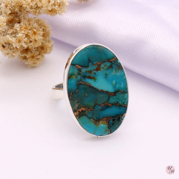 Blue Copper Turquoise Ring (Adj.)