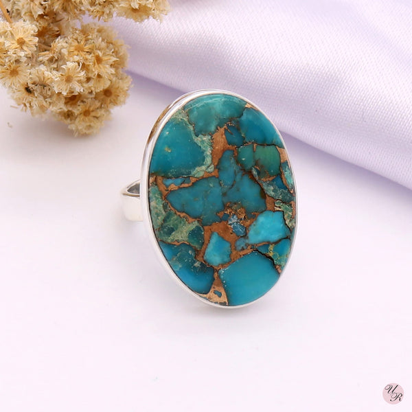 Blue Copper Turquoise Ring (Adj.)