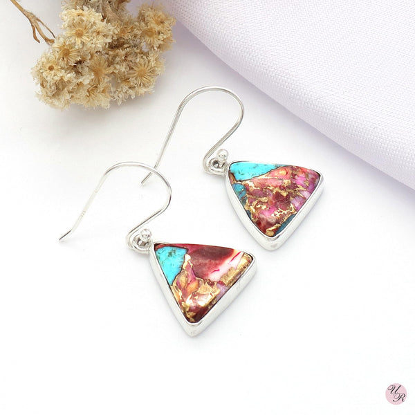 Pink Copper Turquoise Earring