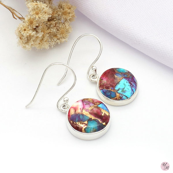 Pink Copper Turquoise Earring