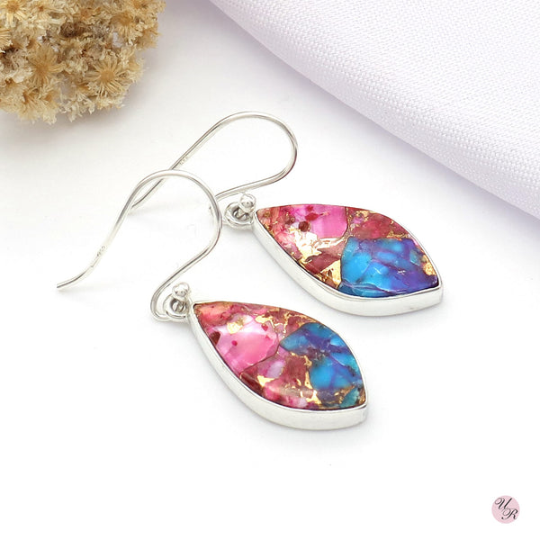 Pink Copper Turquoise Earring