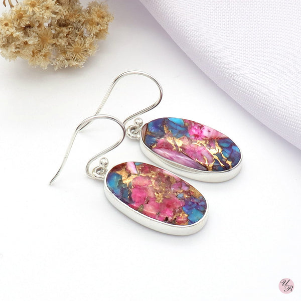 Pink Copper Turquoise Earring