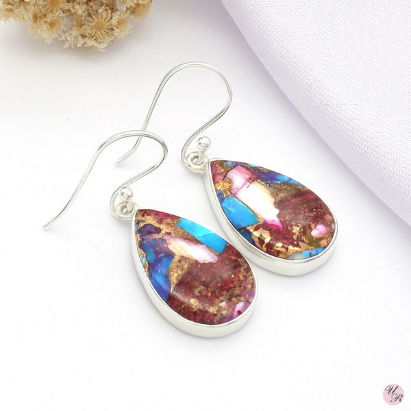 Pink Copper Turquoise Earring