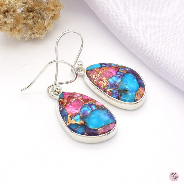 Pink Copper Turquoise Earring