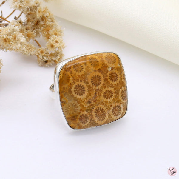 Fossilized Coral Ring (Adj.)