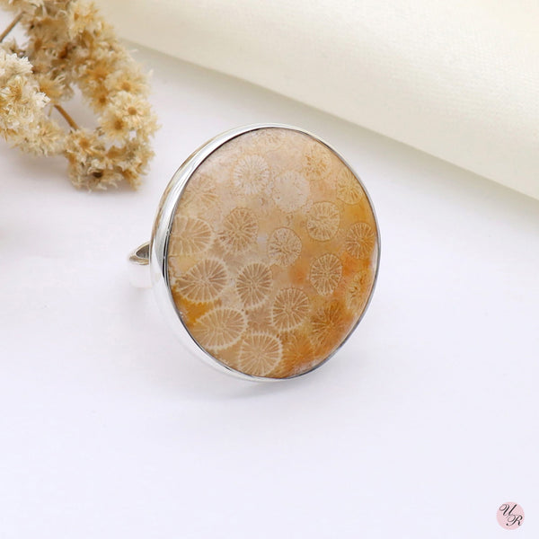 Fossilized Coral Ring (Adj.)