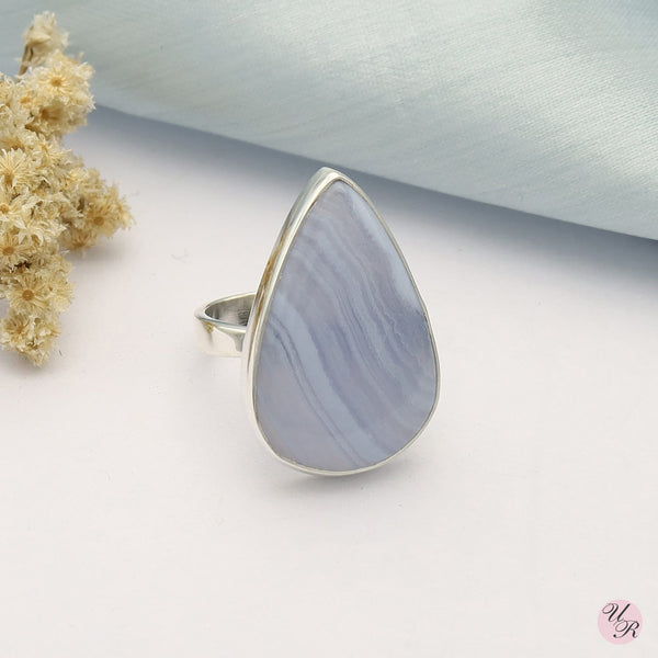 Blue Lace Agate Ring (Adj.)