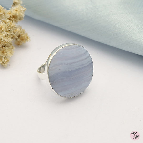 Blue Lace Agate Ring (Adj.)