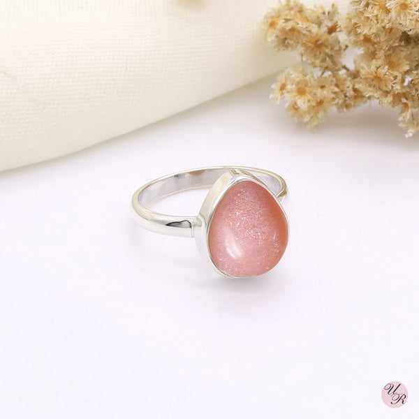 Peach Moonstone Ring