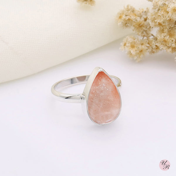 Peach Moonstone Ring