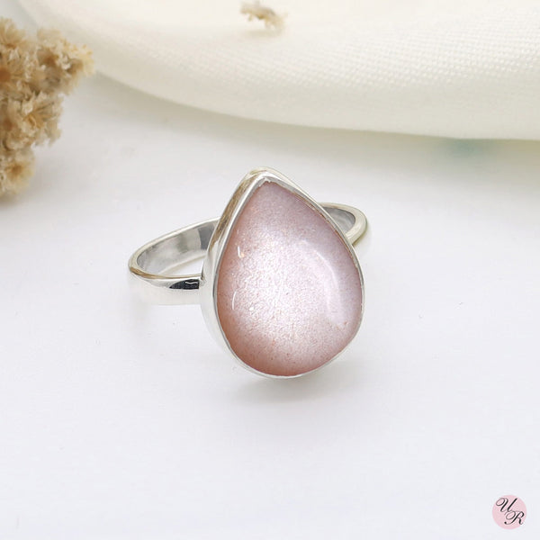 Peach Moonstone Ring