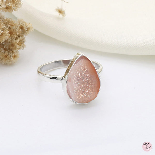 Peach Moonstone Ring