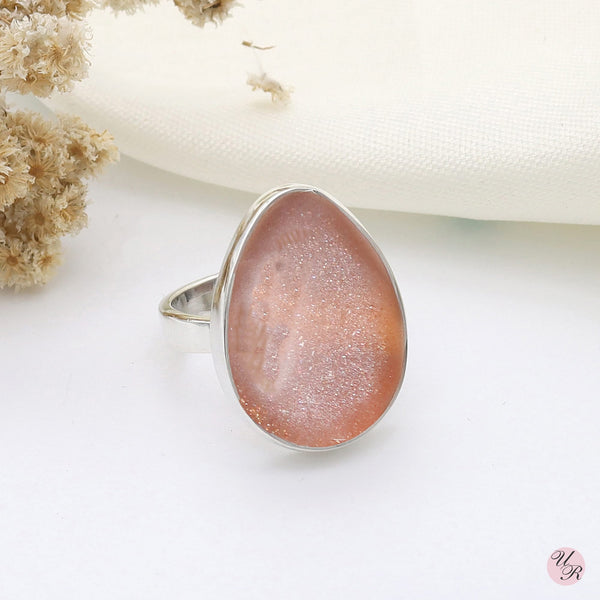 Peach Moonstone Ring