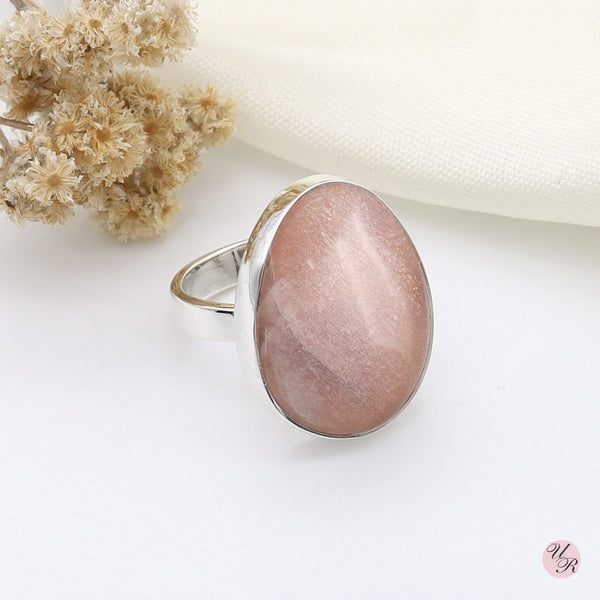 Peach Moonstone Ring