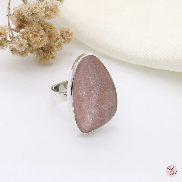 Peach Moonstone Ring