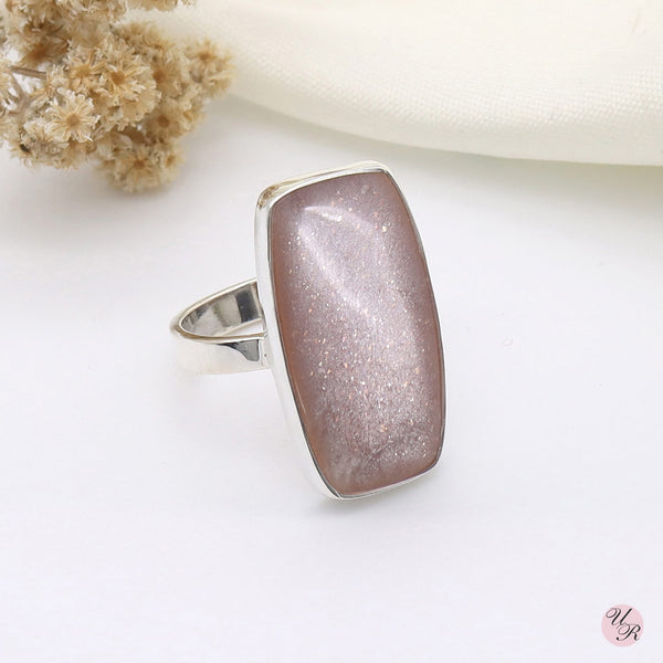 Peach Moonstone Ring