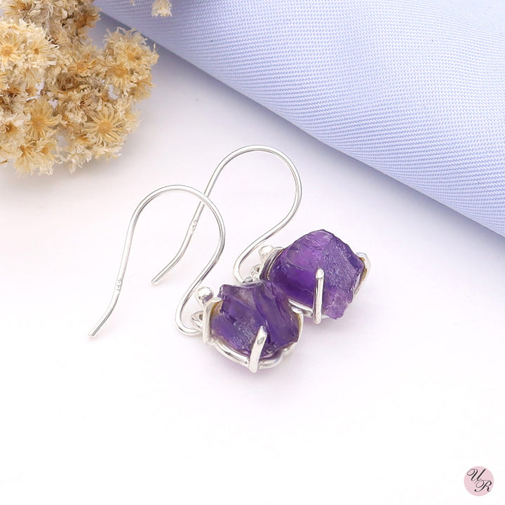 Amethyst Rough Earring