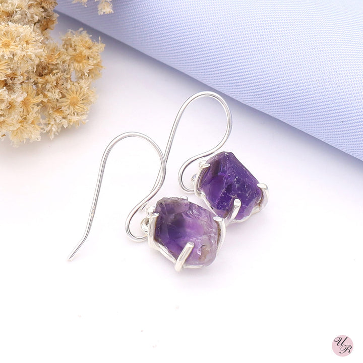 Amethyst Rough Earring