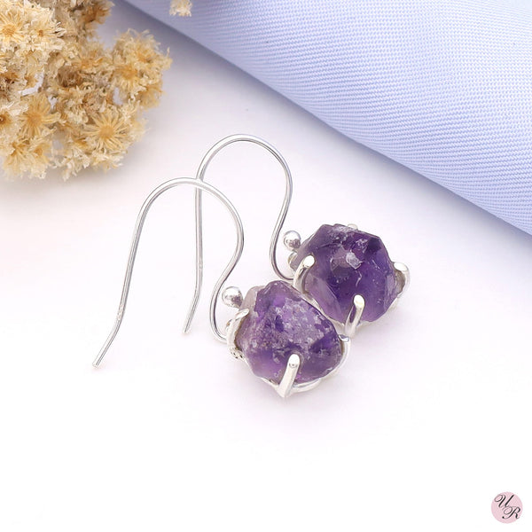 Amethyst Rough Earring