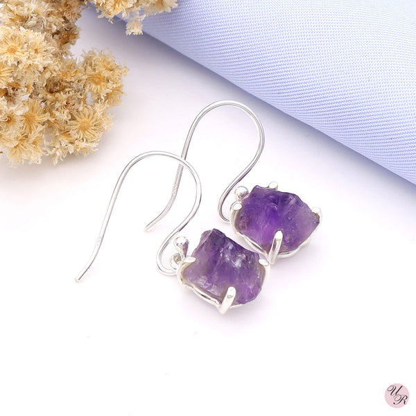 Amethyst Rough Earring