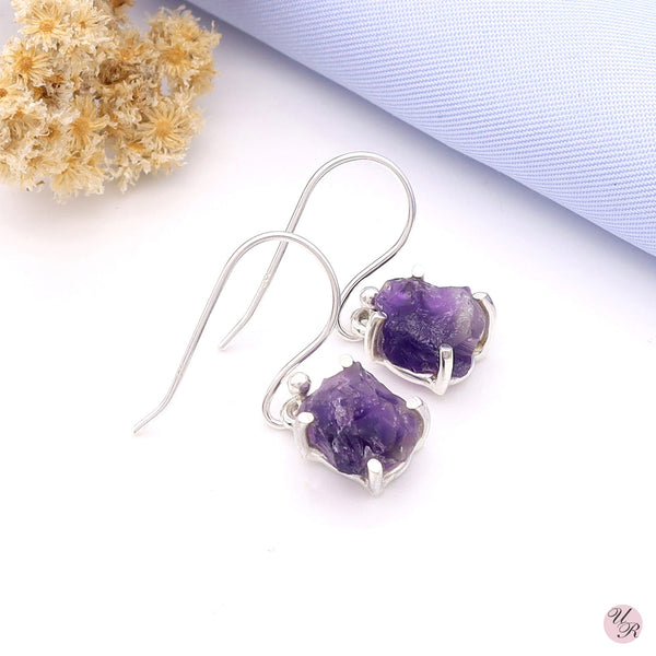 Amethyst Rough Earring