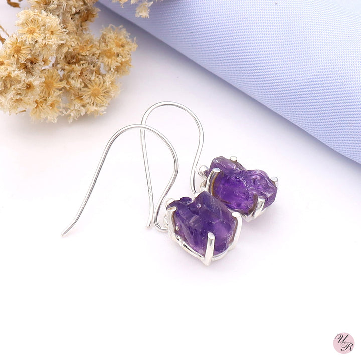 Amethyst Rough Earring