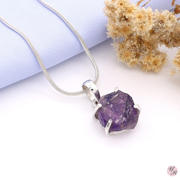 Amethyst Rough Pendant Without Chain