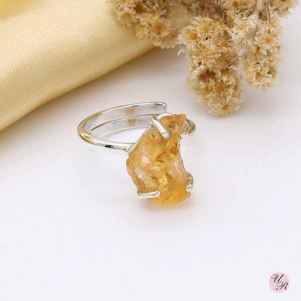 Citrine Rough Ring (Adj.)