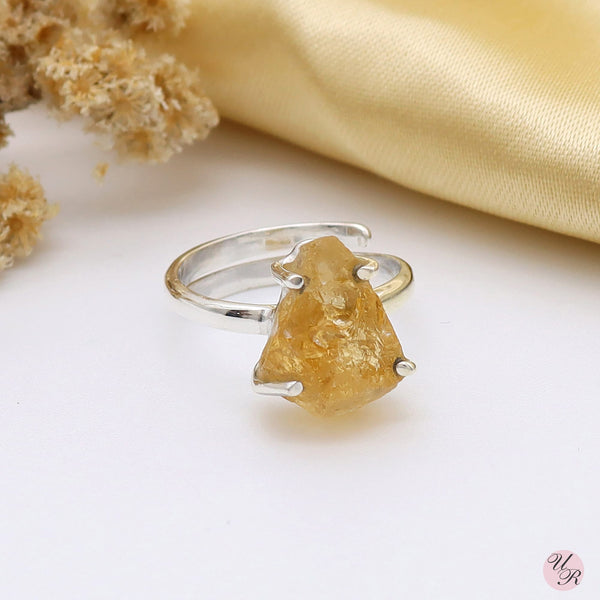 Citrine Rough Ring (Adj.)