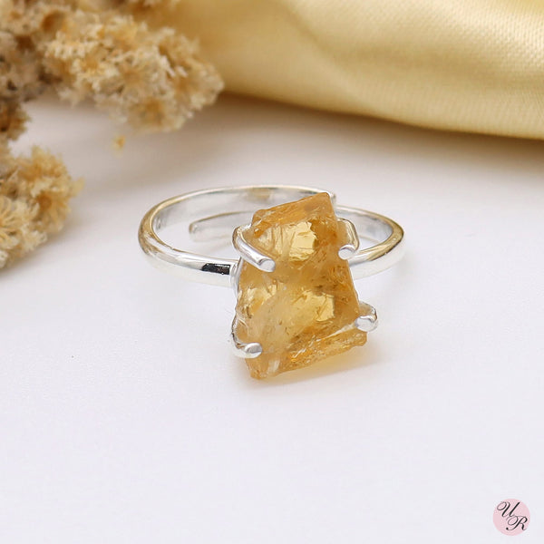 Citrine Rough Ring (Adj.)