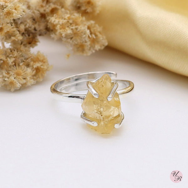 Citrine Rough Ring (Adj.)