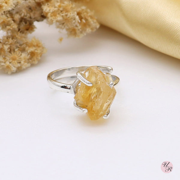 Citrine Rough Ring (Adj.)