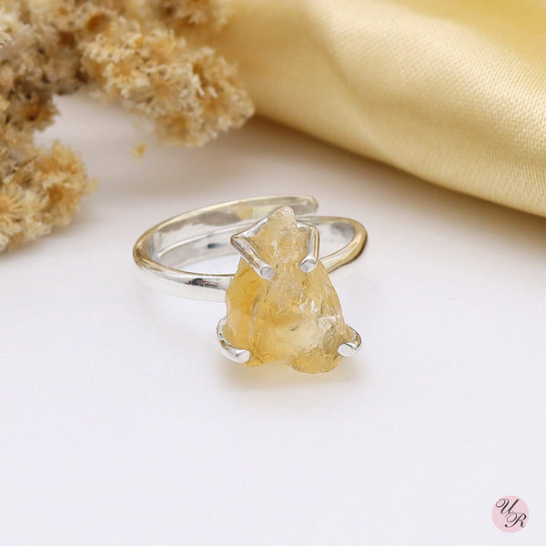 Citrine Rough Ring (Adj.)