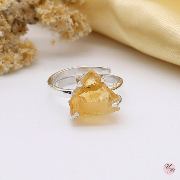 Citrine Rough Ring (Adj.)